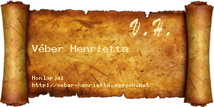 Véber Henrietta névjegykártya